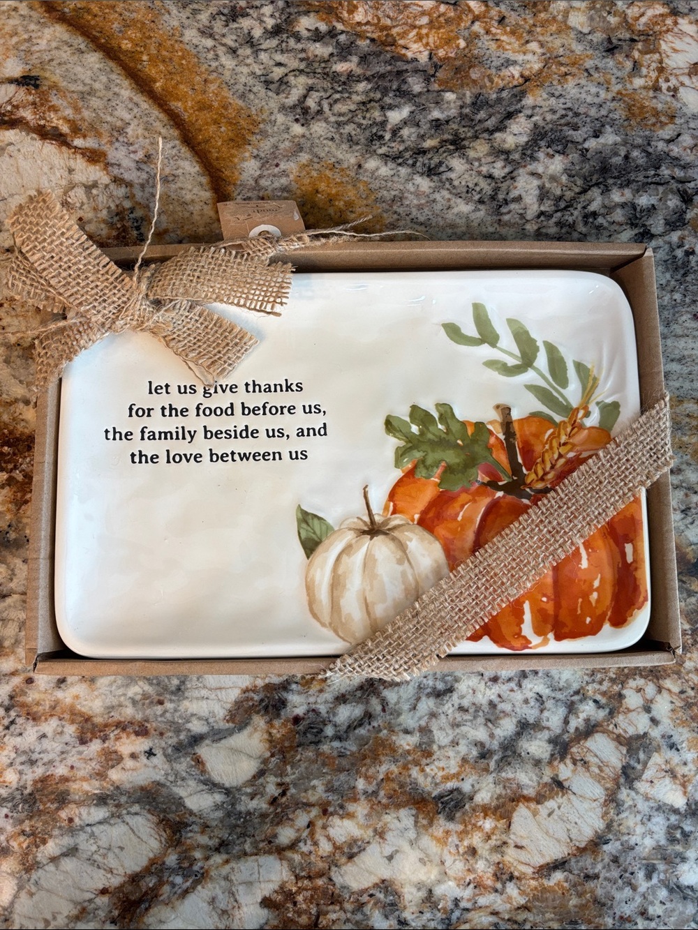 Mud Pie "Let Us Give Thanks" Thanksgiving Tray /Dish- New